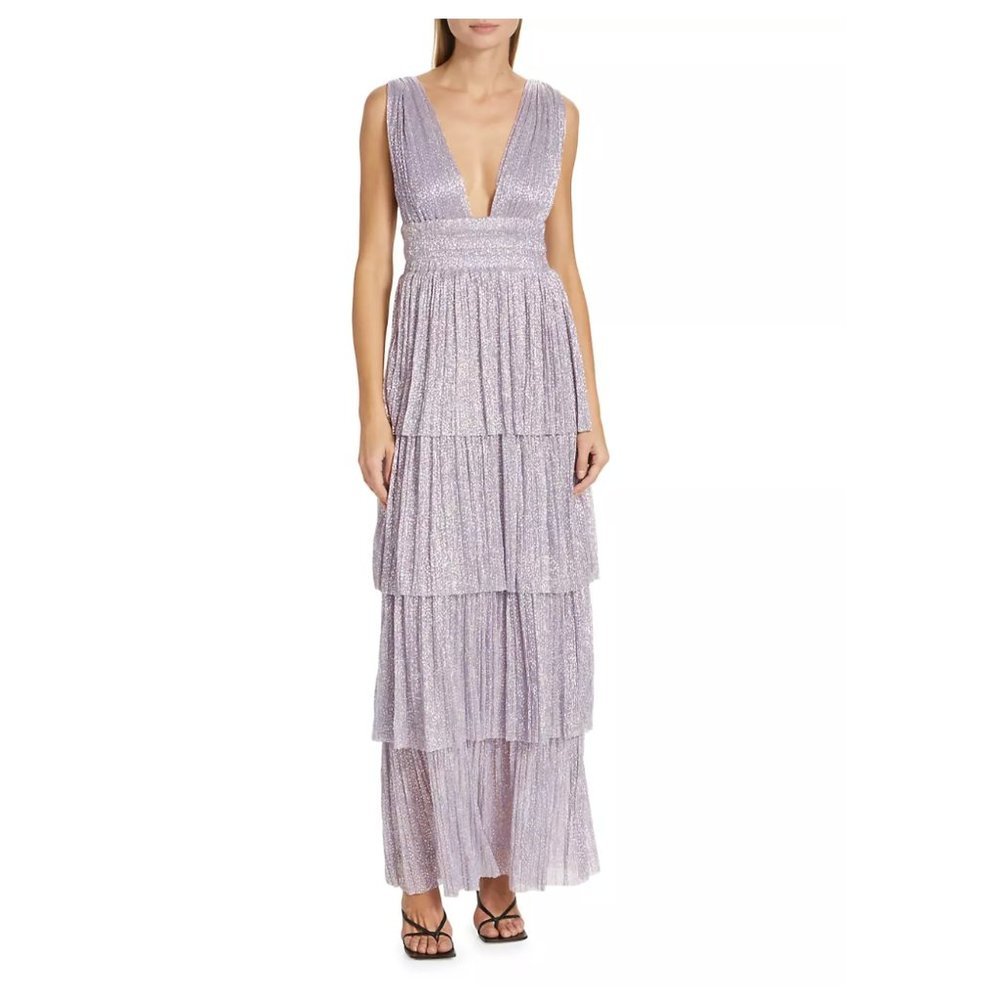 Sabina Musayev Alpha Pleated Knit Layered Maxi Dress Small Sold Out $1000+ RRP